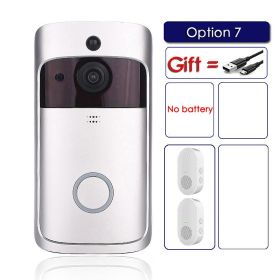 EKEN V5 Smart WiFi Video Doorbell Camera Visual Intercom With Chime Night vision IP Door Bell Wireless Home Security Camera (Plug Type: US PLUG, Color: Option 7)